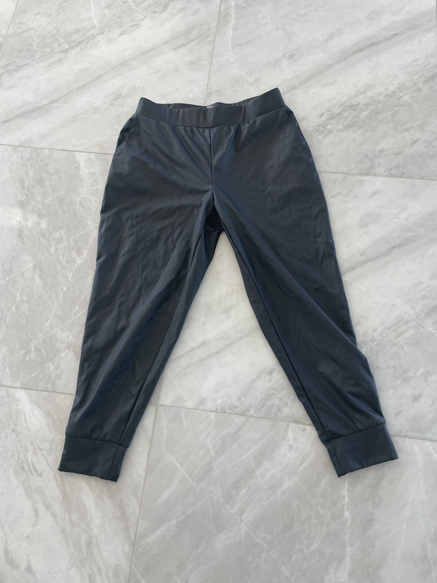 Faux Leather Joggers