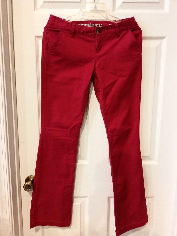 Mossimo Denim Jeans Red Pink Boot Cut Size 3