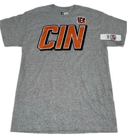 Cincinnati Bengals CIN Logo Gray T Shirt Mens XL & 2XL New With Tags