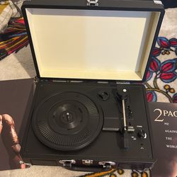 Vinyl Record Player With Tupac Me Again The World Vinyl And Travis Scott