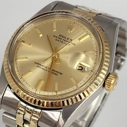 Vintage Rolex Datejust watch 36 Mm Ref. 1601 Two Tone  Stainless Steel &Yellow Gold Champagne Dial Jubilee Bracelet