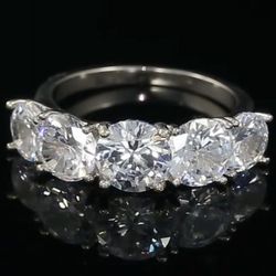 Moissanite 3 1/2 Ct. 925 Sterling Silver Size 9 