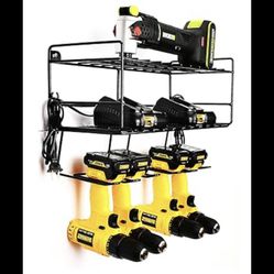  Power Tool Organizer Wall Mount. Cordless Drill Holder. Includes 2 Storge Trays