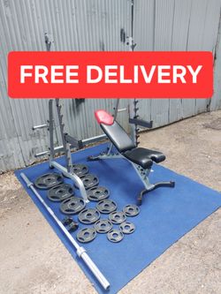 Body-Solid Squat Rack / Olympic Weight Plates / Gym / Gymnasio / Power Rack / Pesas / Bench Press / Fitness