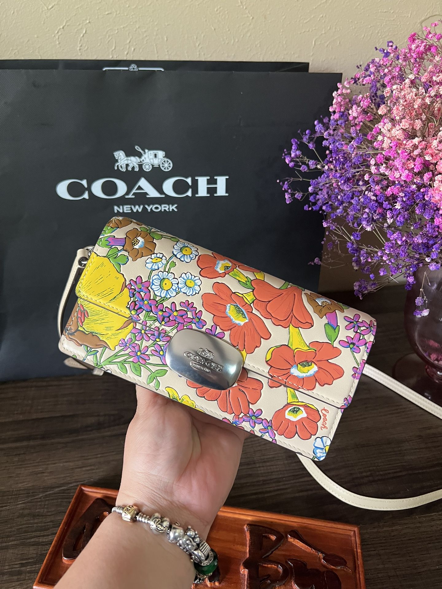 Coach Eliza Small Flap Crossbody With Floral Print