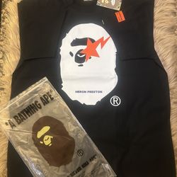 HERON PRESTON BAPE SHIRT Black Bape Heron Preston