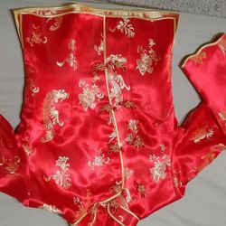 Like new Chinese red skirt suit set for women size 2