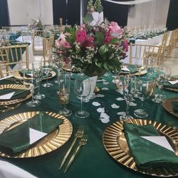 Green Velvet Table Overlay Square Tablecloth