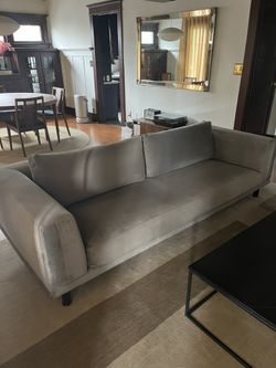 94” Custom Low-Profile Microsuede Sofa / Couch / MCM / Sleek