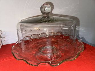 Antique Crystal Cake Plate
