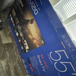 Onn 55” 4K UHD Smart TV (Powered by Vizio) + Rolling TV Stand 