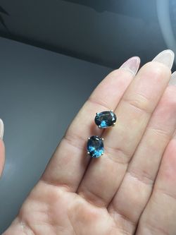 Light Blue Topaz 14K Yellow Gold Earrings