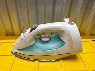 Hamilton Beach Steam Iron White Teal Stainless