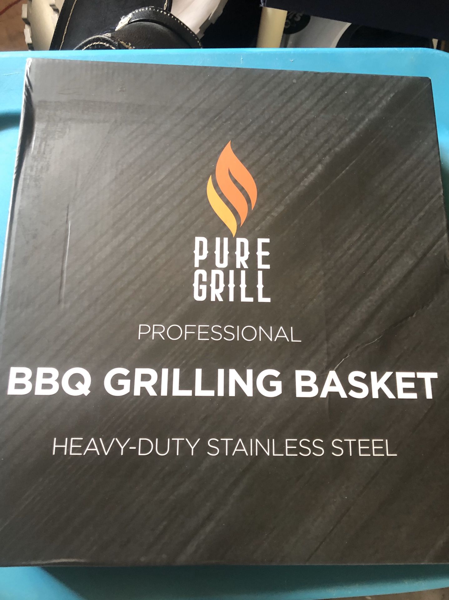 BRAND NEW PURE GRILL STAINLESS STEEL BBQ BARBECUE GRILLING BASKET