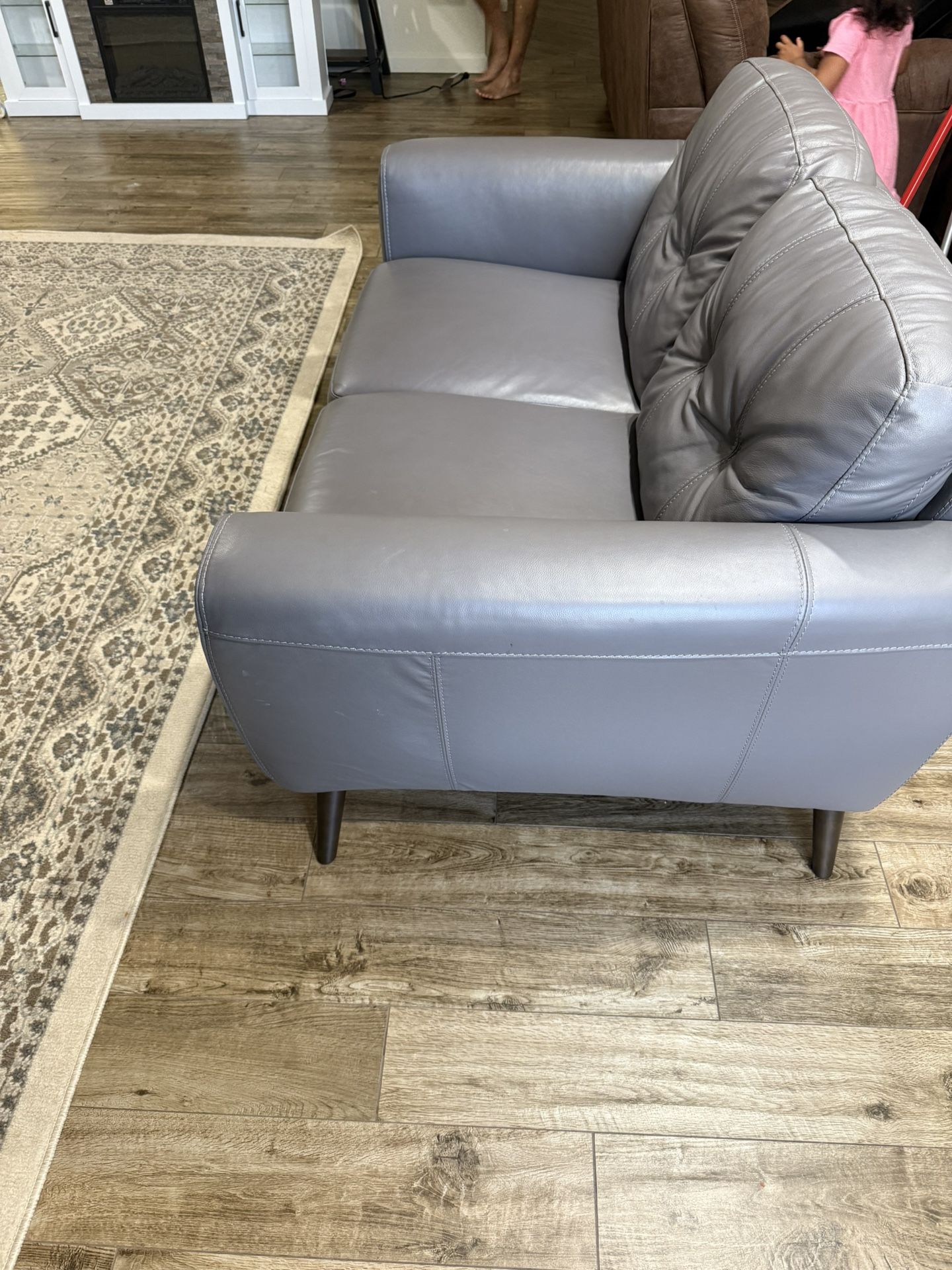 Grey Leather Couches