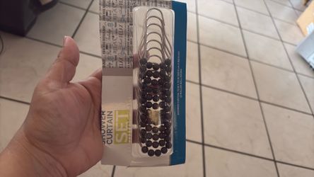 Shower curtain 12 Roller-Ball Hooks