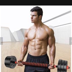 workout dumbbell plates barbell set sale weight lifting 85LB total weight. 