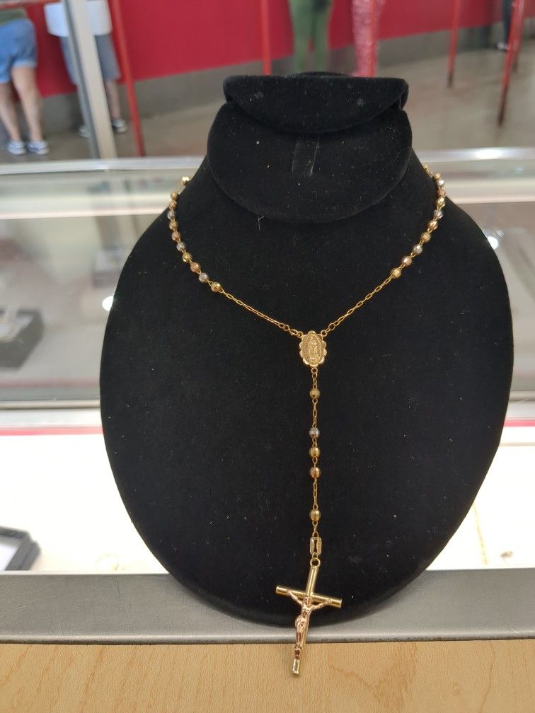 14k Gold Rosary Necklace Grams 24 Long Layaway Available 10