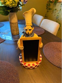 The Sonoma Bordeaux Bistro French/Italian Chef figurine with a blackboard