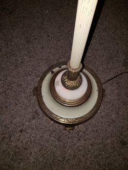 LAMP Antique brass onyx floor lamp