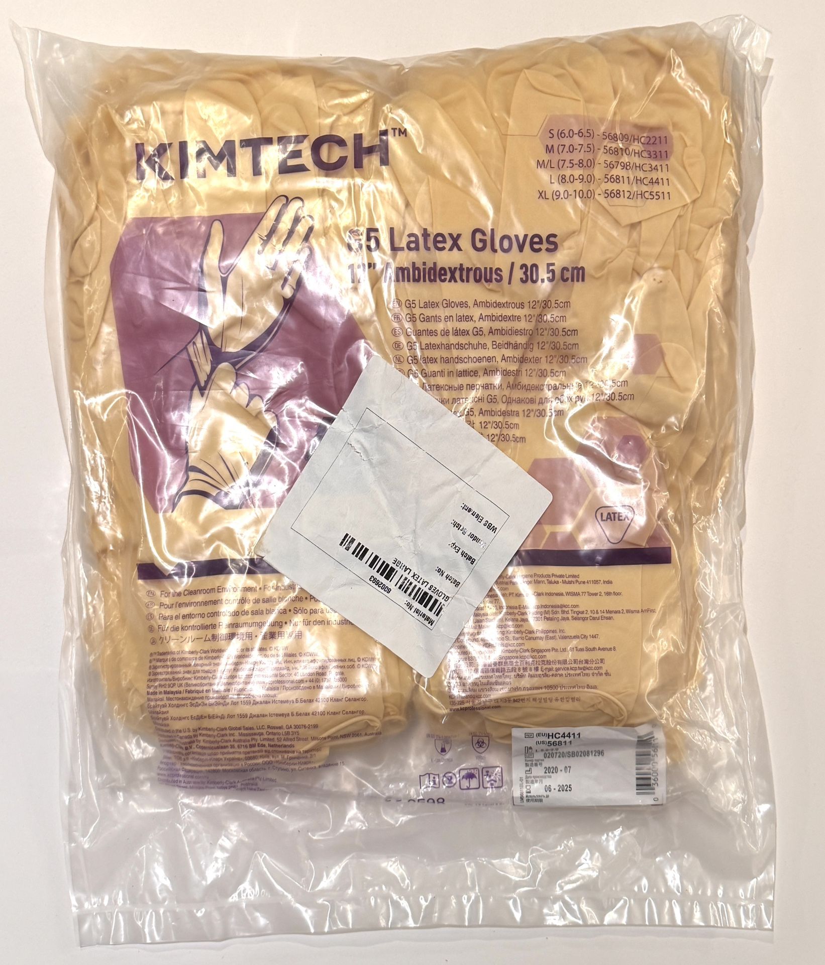 100 Pack of Kimtech 12" 8 mil Industrial Use G5 Latex Gloves Size L 8.0 - 9.0