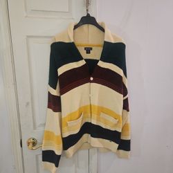 Mens Nautica Cardigan Sweater Size Lrge