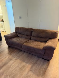 Suede leather couch