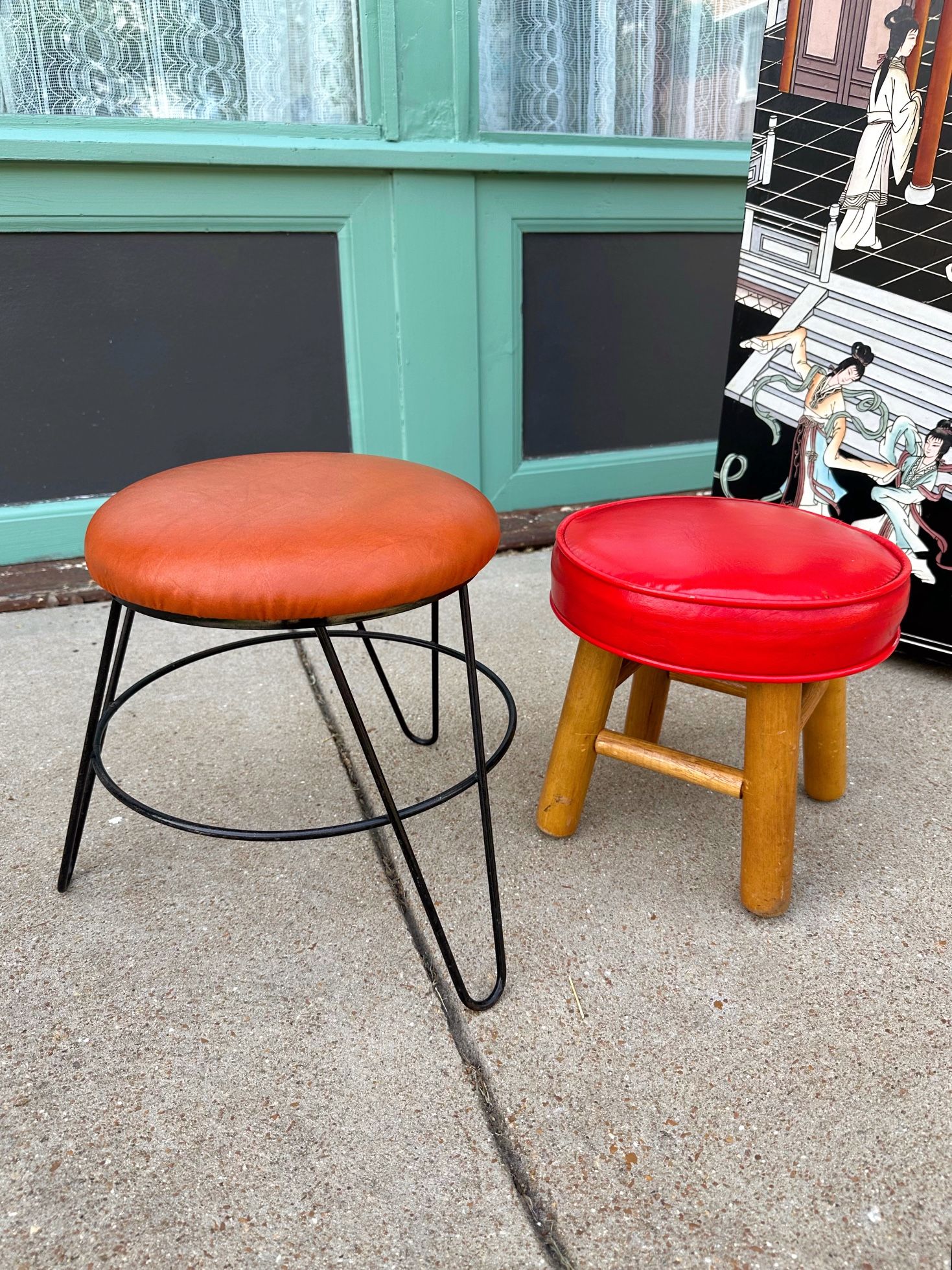 Vintage Footstool Ottomans MCM