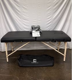 84 in. Black Premium Memory Foam Massage Table with Foldable Legs