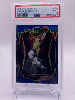 2020-21 Panini Select Anthony Edwards #169 Blue Prizm Rookie PSA 9