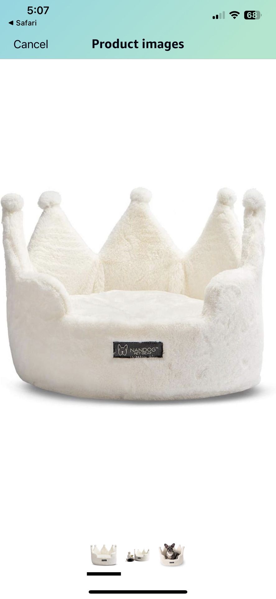 Nandog Pet Crown Round Dog Bed Or Cat Bed
