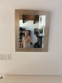 Wall Mirror with Gold Honeycomb Frame