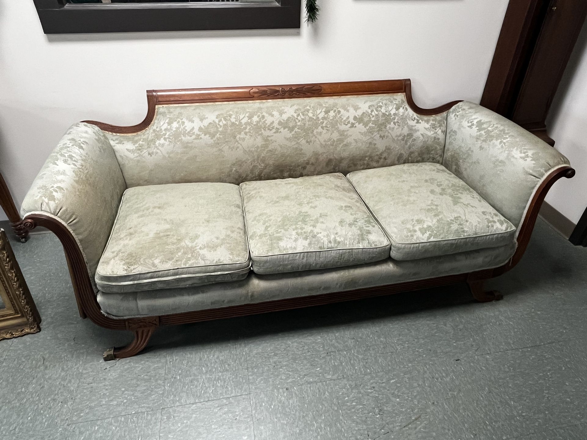 Vintage Light Green Sofa