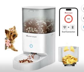 Automatic Cat Feeder - 4L Timed Pet Feeder, No Jam Freeze Dried Safe, WiFi & Bluetooth App Control,