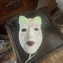 Vintage Butterfly Wall Mask Porcelain Artwork 