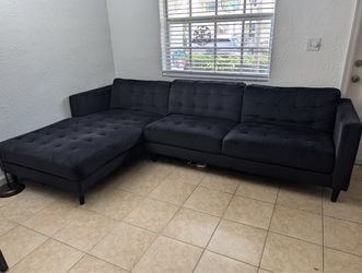 Sofa Couch - Black - Soft - Sectional