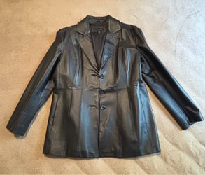 Colebrook Classics Black Genuine Leather Blazer Size XL