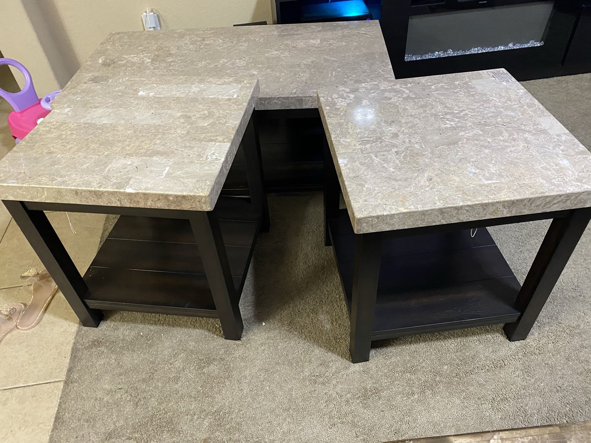 New Bel Marble Coffee Table Set