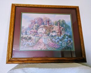 Carl Valence Framed Print Solid Oak Frame Double Matting 23" x 19"