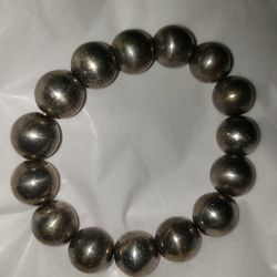 Sterling silver bead elastic bracelet