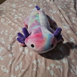 tie-dye axolotl plush toy