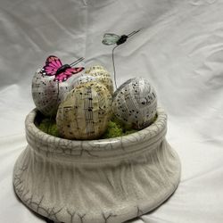Handmade Easter Décor in Raku Pottery