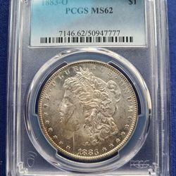 1883 O Morgan Silver Dollar PCGS 62