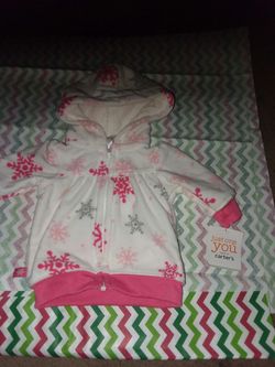 • CARTERS • Baby GIRL SNOWFLAKE ● NEW w/ Tags Hoodie Jacket