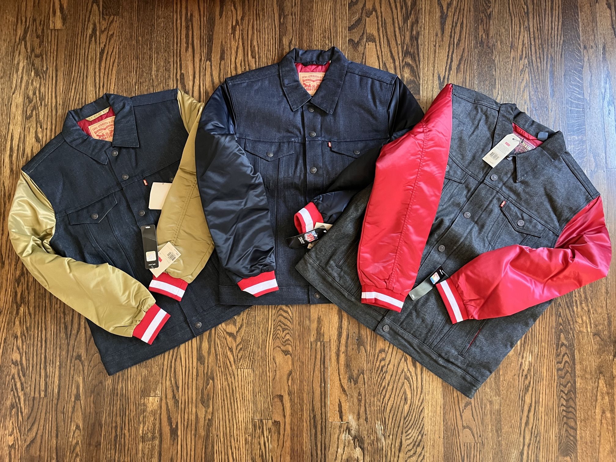 Brand New 49er Levi’s Denim Jackets with Satin Sleeves