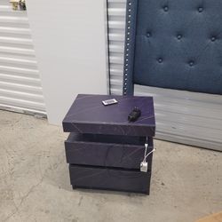 Two Nightstand LED Bedside Table Two Drawers