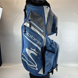 Cobra Lightweight Cart Bag Black 14-Way Divide Single Strap Golf Bag Blue