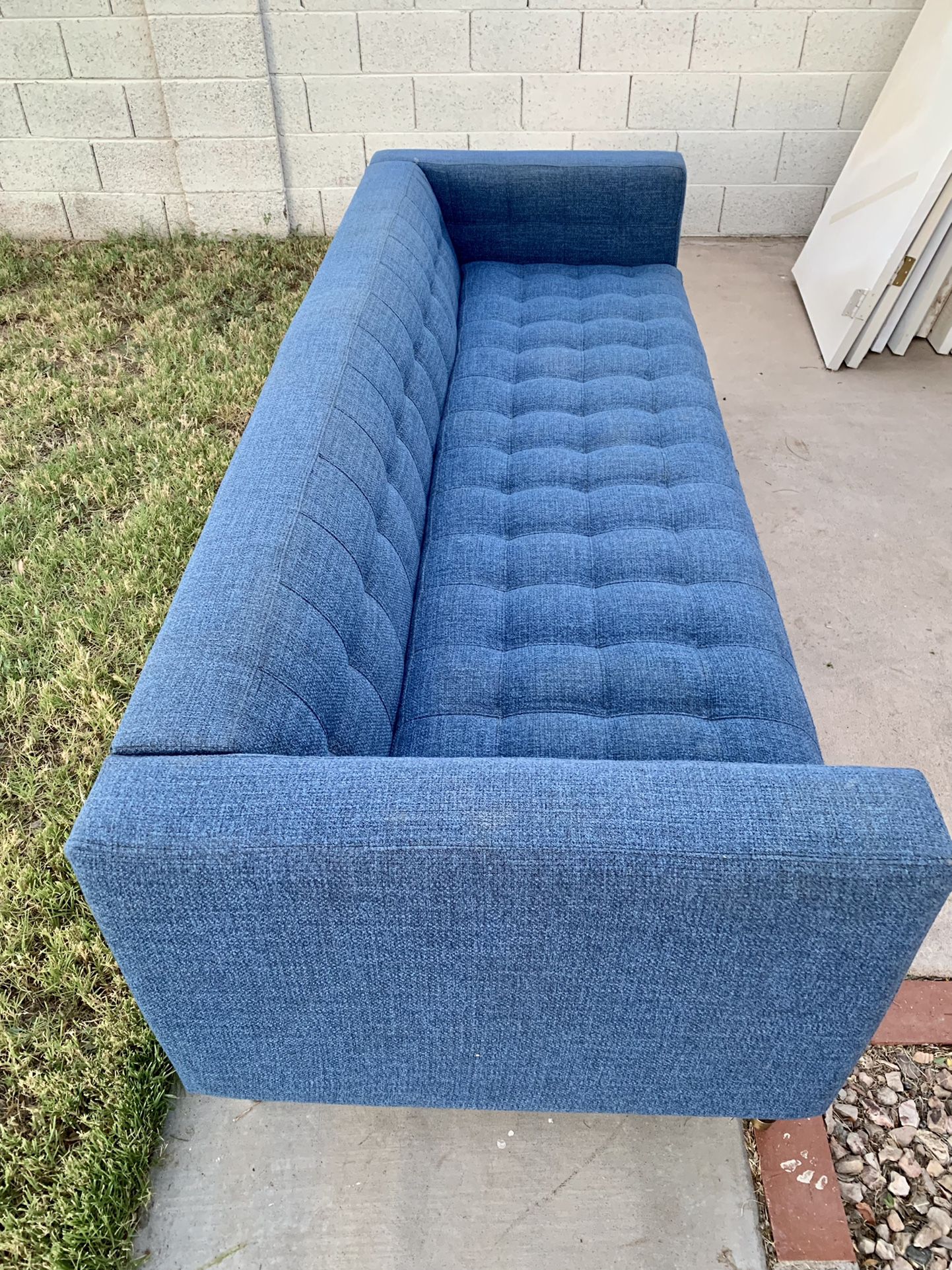 Blue Mid Century Couch