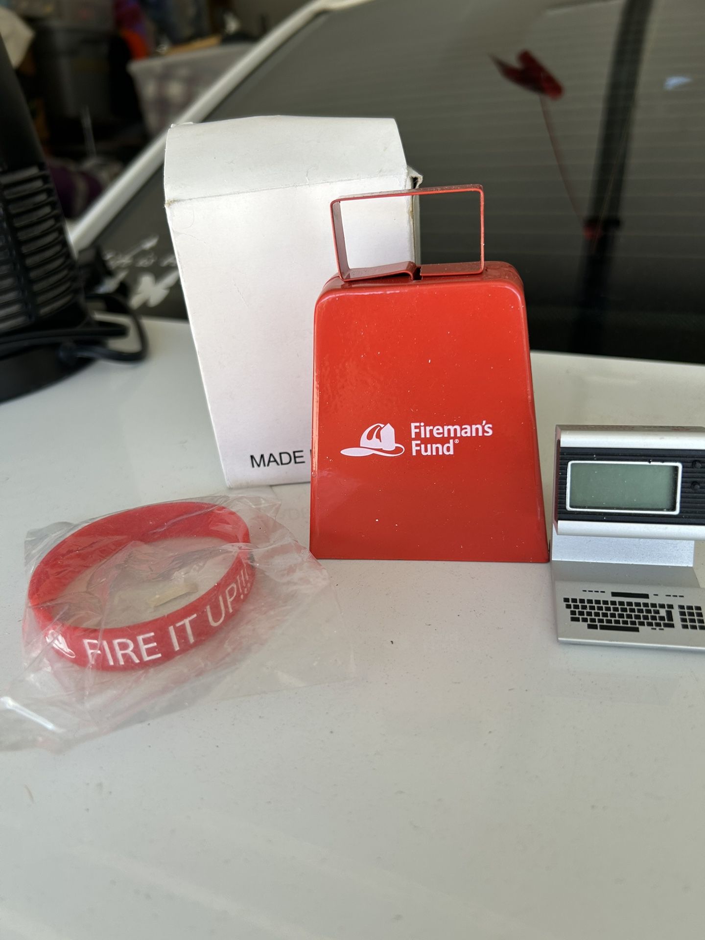 Fireman’s Fund Bell, Bracelet & Clock