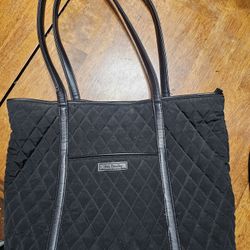 Vera Bradley Black Double Handle Tote Bag 